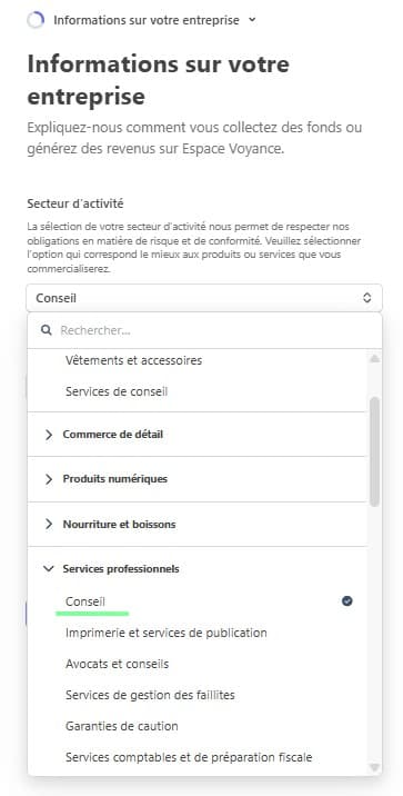 Business information (1/2)