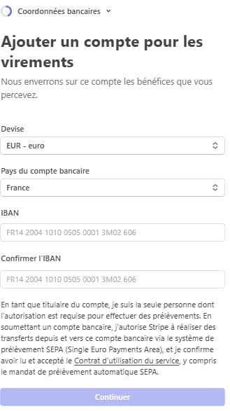 Your bank details