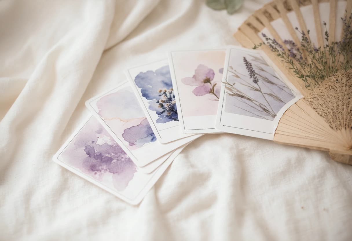Illustration éditoriale — oracles, jeux divinatoires spécialisés