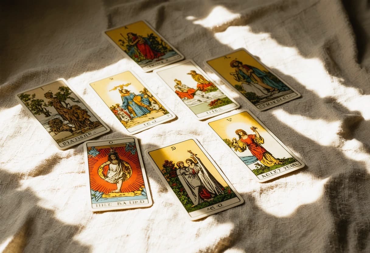 Illustration éditoriale — tarot, 78 cartes pour lire une situation